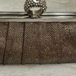 Lulu Townsend Silver Shimmer Evening Bag Jeweled Clasp Glamour Girly Christmas Photo 9