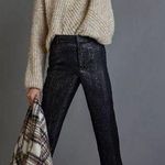 Anthropologie The Essential Slim Straight Pants Womens Sz 4 Black Motif Textured Photo 0