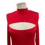 Lovers + Friends  Viana Top Red Long Sleeve‎ Cut Out Neckline Size XS Photo 3