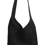 The Sak Crochet Shoulder Bag Black Boho Casual Everyday Purse Photo 0