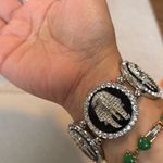 Boutique Silver and Black Enamel Egyptian Pharoah Stretch Bracelet Photo 6