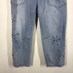 Driftwood Babara Barrel Floral Embroidered Jeans Size 14 Photo 5