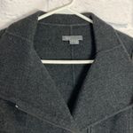 Vince gray wool leather sleeve asymmetrical moto jacket small Photo 3