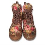 Dr. Martens  Womens Boots 7 Shoreditch Brown Floral Canvas Lace Up Combat Booties Photo 4