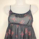 Free People  Intimately Free Black Slip Dress Ruffle Floral Size XS Photo 2