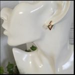 Small Gold Filled Rectangle Huggie Hoop Earrings Photo 5