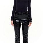 💙💖 NWT Simon Miller Black Vegan Leather Wet Look Straight Leg Pants Size 24 Photo 0