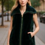 Andrew Marc NWT Marc New York Faux Fur Hunter Green Vest S Photo 0