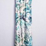 Anthropologie Parker Blue and Green Abstract Silk Maxi Dress Photo 0