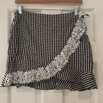 J.Marie Gingham Embroidered Mini Skirt Size M Photo 0