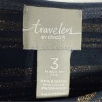 Chico's  Traveler's Knit Tunic Top Long Sleeve Black Gold Shimmer Size XL Chico 3 Photo 2