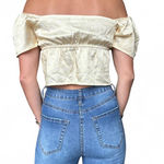 Kittenish  Yellow off the shoulder crop top Photo 1