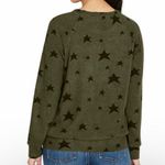 Buffalo Khaki Green Black Star Printed Novelty Print Crewneck Cozy Top NWT Photo 2