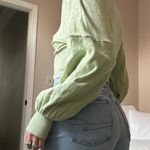 SheIn Green Puff Sleeve Sweater Photo 7