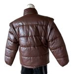 We Wore What NWT Snap-Off Sleeve Faux Leather Puffer Jacket Photo 7