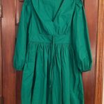 J.Crew  Green Smocked Tie Front A-Line Dress size 10 Photo 1