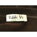 Vintage Vikki Vi Womens 1X Chocolate‎ Brown Top Blouse Long Sleeve Embellished Photo 5