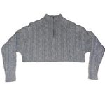 Garage Lightweight Grey Cable Knit Quarter Zip Sweater Women's Size S Photo 2