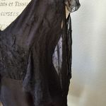 Alberta Ferreti Vintage Black Tissu Fabric Silk sheer feather cape effect sz 4 Photo 3