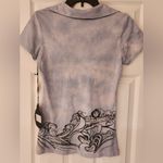 Key Closet Dragon Fine Jersey Polo Crystal Women’s Purple Shirt Size Medium Photo 2