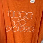 Aerie  Orange XL Graphic Tee "Here To Amuse" Relaxed Fit Cotton Blend T-Shirt Photo 2