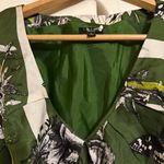 Talbots  Silk Dress 8 Green Butterfly and Floral Print Sleeveless Deep V Spring Photo 1