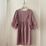 Andthewhy Boutique Pink Leopard Print Babydoll Balloon Sleeve Dress Size M NWT Photo 2