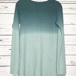 Sonoma  Ombré Teal Blue V Neck Long Sleeve Warm Thermal Tunic Top Size Small Photo 3