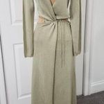 Significant Other Women's Long Sleeve Cutout Wrap Maxi Dress Sage Green Size 4 Photo 0