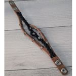 Chunky Statement Bracelet Western Theme Black, Silver Tone, Blue Photo 5