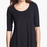 Eileen Fisher Jersey Knit Scoop Neck Short Sleeve Tunic Black Size SMALL Photo 0