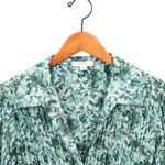 Vince  Berry Blooms Pleated Floral Satin Shirt Top Blouse M Photo 4