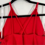 Calvin Klein NWT  Pleated Halter‎ Dress in Poppy Red Size 6 Criss Cross Back Photo 2