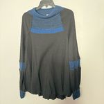Free People Black Blue Bohemian Sweater Photo 2