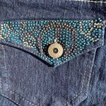 Vintage Pink Angel Dark Blue Jean Shorts with Star Belt Size 12 Photo 4