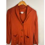 Kate Hill Women's Cardigan Orange Tan Button Front Size M Cashmere blends Photo 0