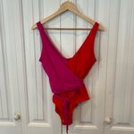 Summersalt  Hibiscus And Grapefruit The‎ Perfect Wrap One-Piece Swimsuit Size 10 Photo 1