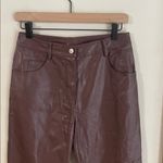 Miaou Chocolate Brown Junior Vegan Leather Pants Size M Photo 4