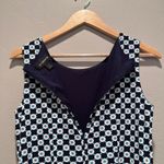 Liz Claiborne  Navy Blue Polka Dot Sleeveless Belted‎ Short Dress Sz 4 Photo 6
