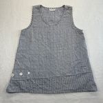 Habitat Sleeveless Top Gingham Checkered Button Accent Casual Comfy Size L READ Photo 0