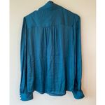 Paige  Long Sleeve Cleobelle Tie Neck Button Up Shirt Green Women's Size Small Photo 2