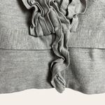 BCBGMAXAZRIA Gray Ruffle Wool Long Sleeve Cardigan Sweater Size Small Photo 3