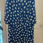Connected Apparel NAVY BLUE DRESS WITH WHITE POLKA DOTS SIZE 16 Photo 4