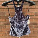 Free People  Intimately Crushed Velvet Sexy Halter Racerback Top Size Medium New Photo 6