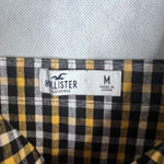 Hollister Black White Yellow Cotton Checkered Gingham Suspender Dress Sz MD Photo 6