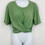 Aerie  Green Spin Wrap Cropped Tee Size Medium Photo 0