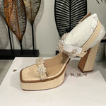 Katy Perry  Women's Cream Platform Sandals Size 10 Photo 0