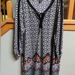Style & Co  Catalina Hideaway lace up tunic Sevilla Tile Size 1X Boho look Photo 0