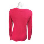Stradivarius  Pink Cable Knit Crochet Long Sleeve Crew Neck Sweater Top Size S Photo 1