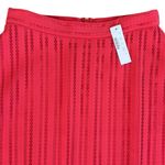 J.Crew NWT Striped Eyelet Skirt Bright Flame Size 2 Photo 2